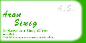 aron simig business card